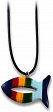 Halskette mit Specksteinanhänger "Regenbogenfisch", fair produziert
