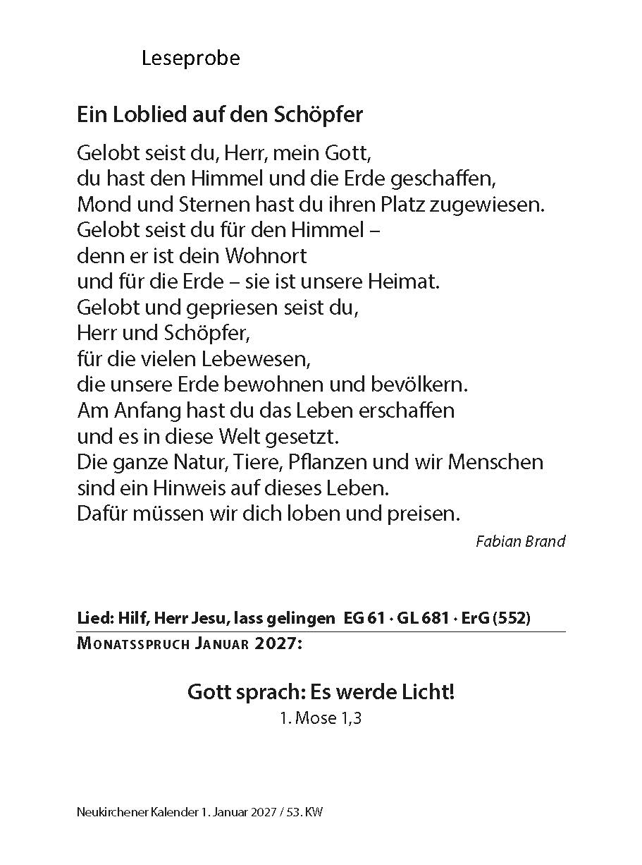 Neukirchener Abreißkalender 2027