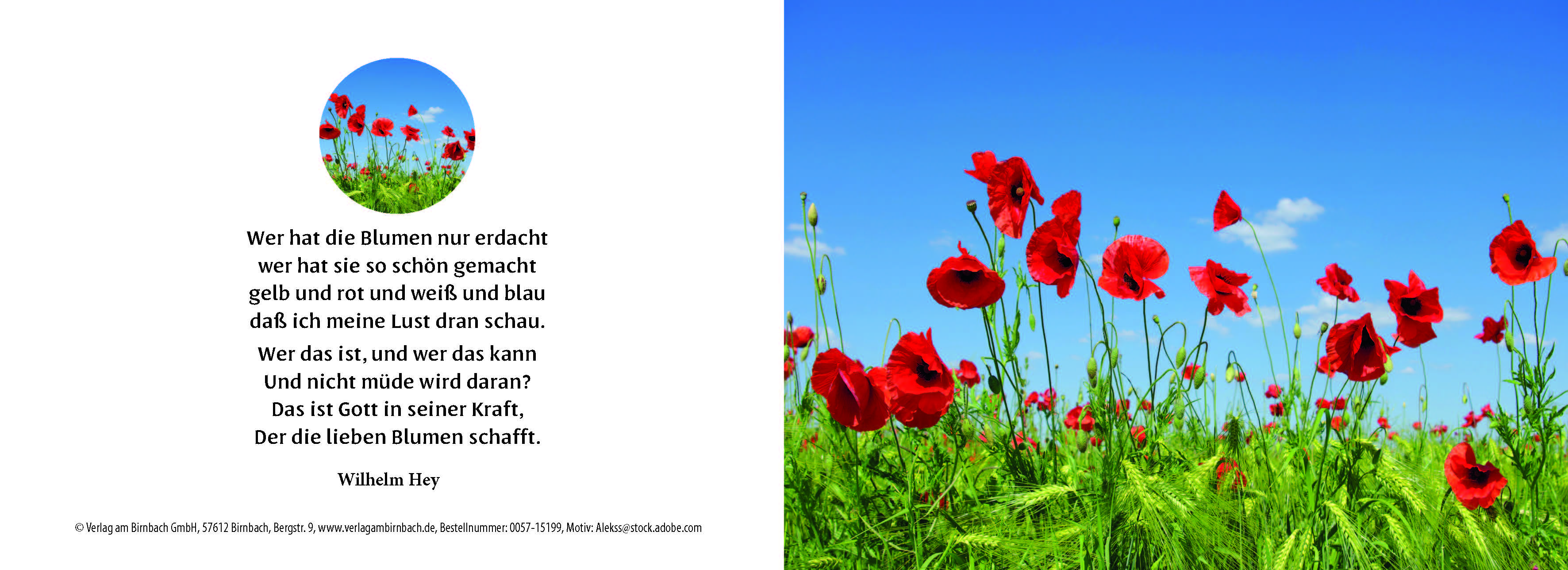 Birnbachkarte - Mohnblumen