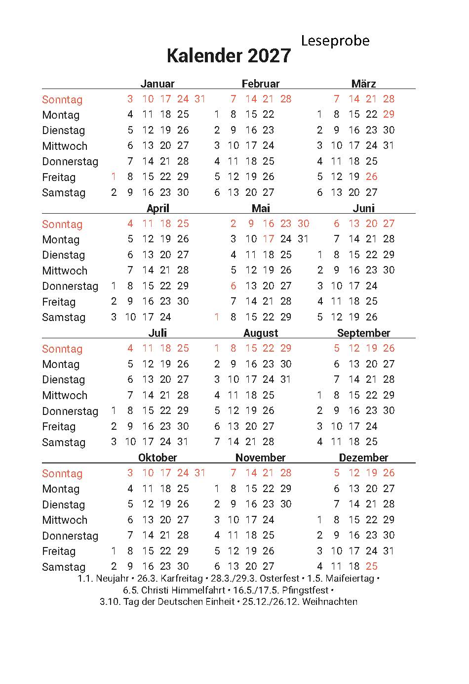 Neuk. Buchkalender 2027 Taschenbuch