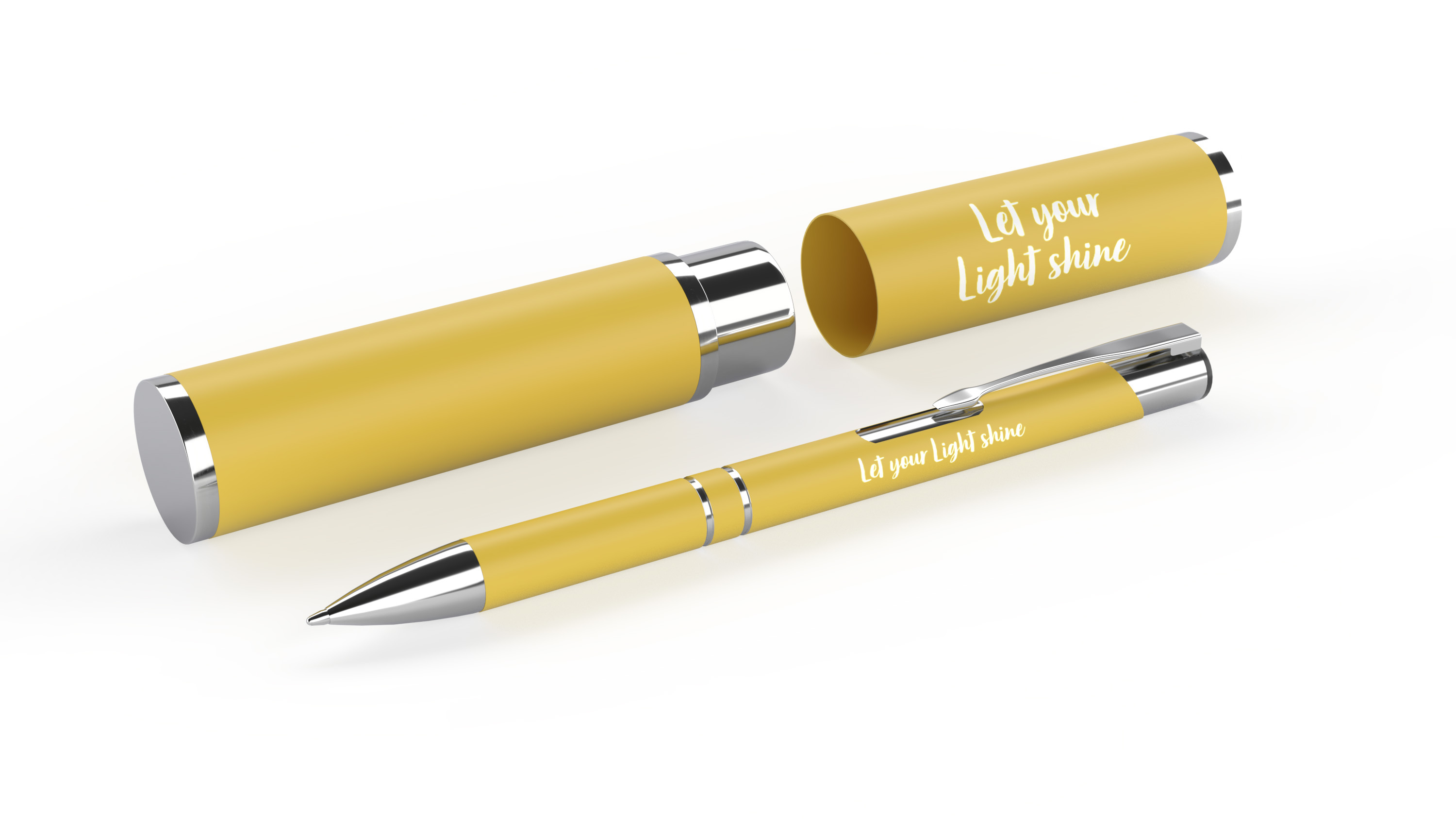 Kugelschreiber im Etui - Let your Light shine