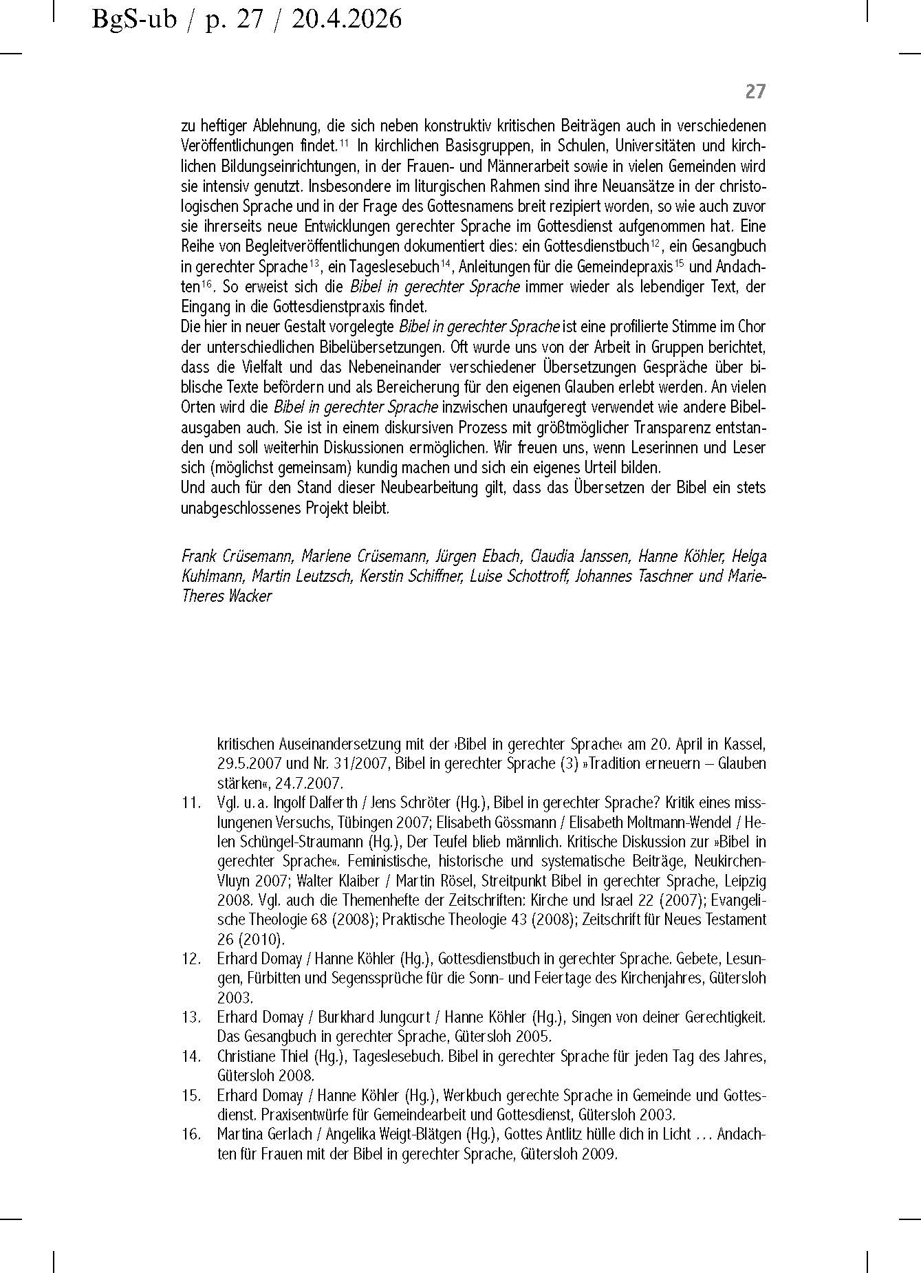 Bibel in gerechter Sprache