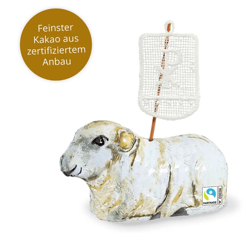 Osterlamm aus Schokolade  einzeln