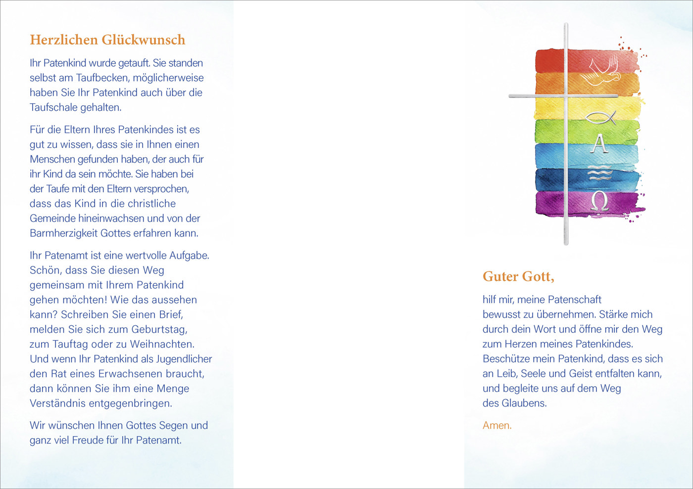 PC-Karte Patenbrief - Regenbogen 10er VE