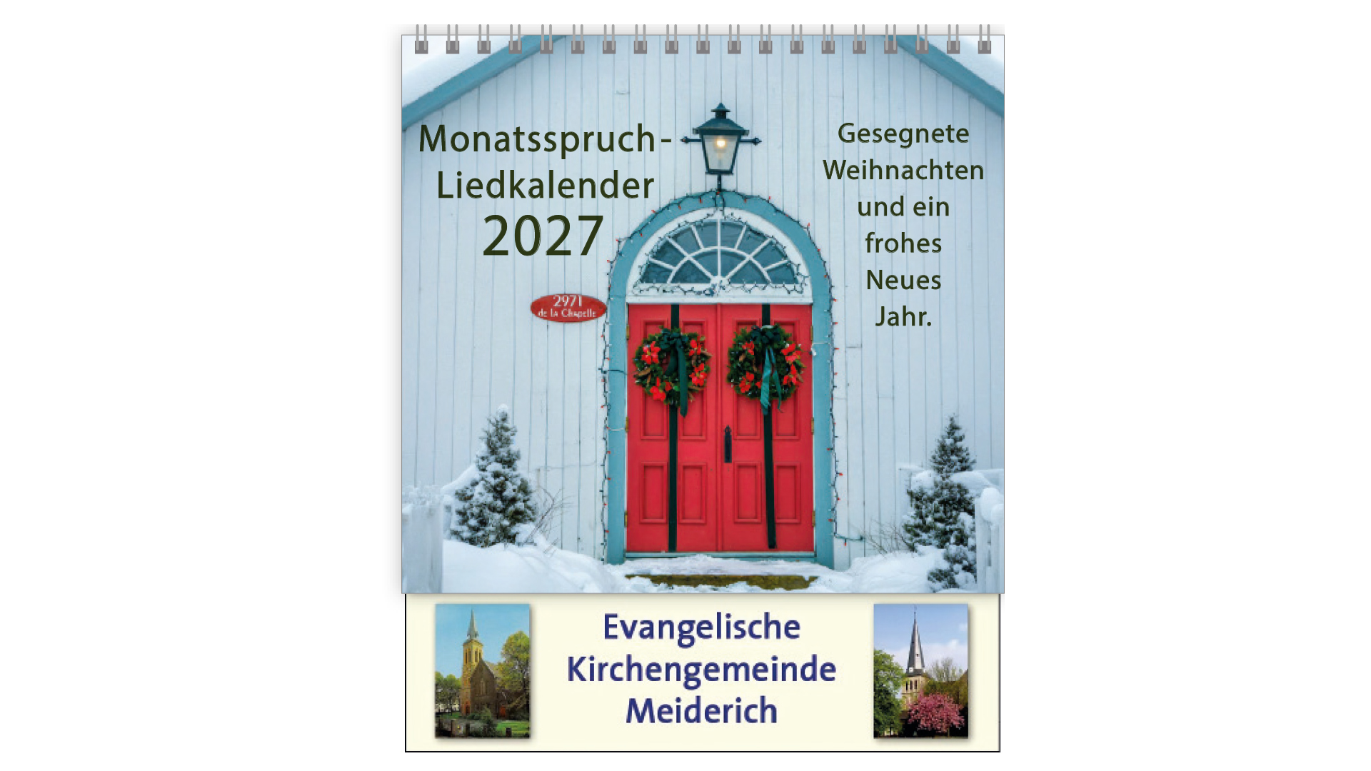 Monatsspruchkalender 2027 mit indiv. Fußleist