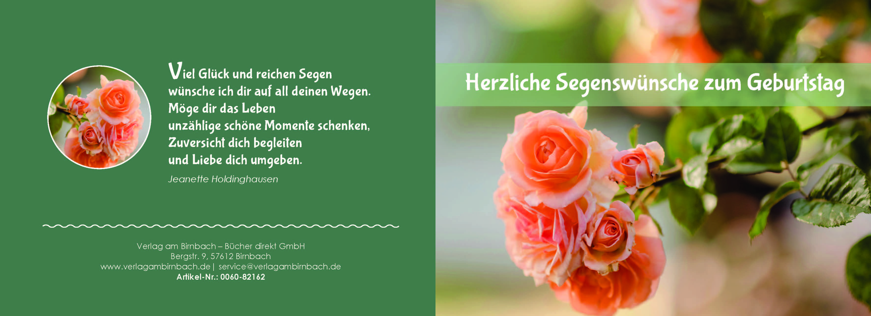 Geburtstagskarte - Herzliche Segenswünsche