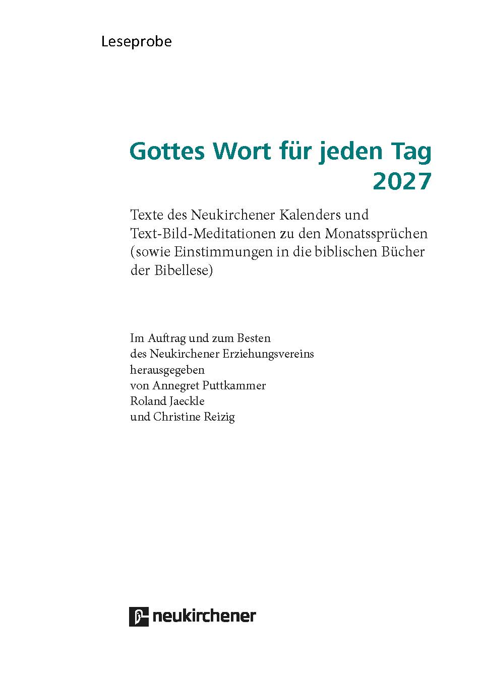 Gottes Wort für jeden Tag 2027