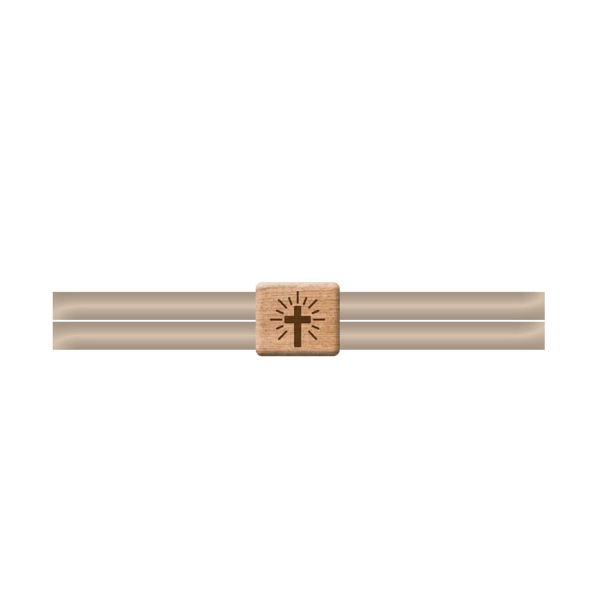 Textilarmband mit Holz - Kreuz