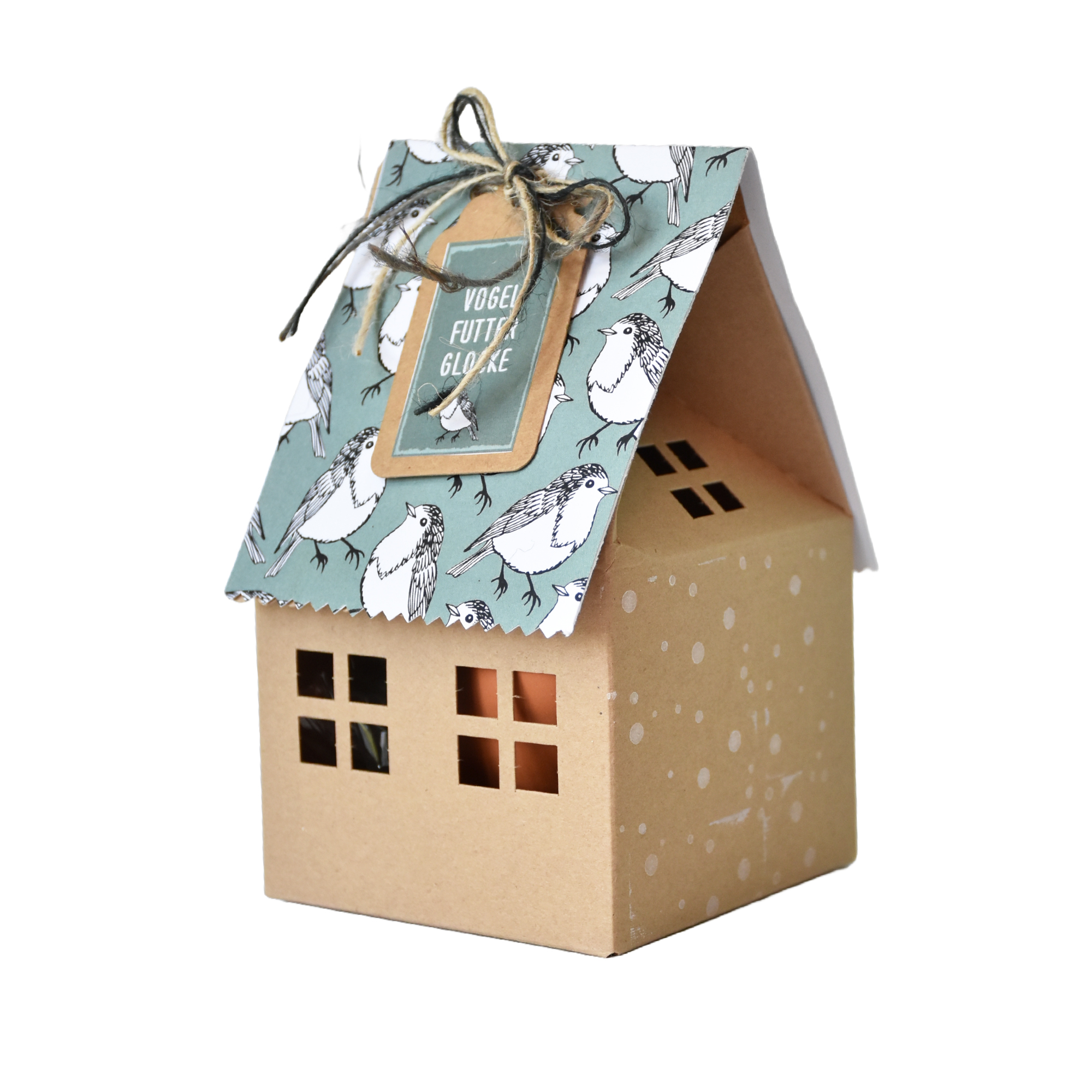 Vogelhaus mit Futterglocke