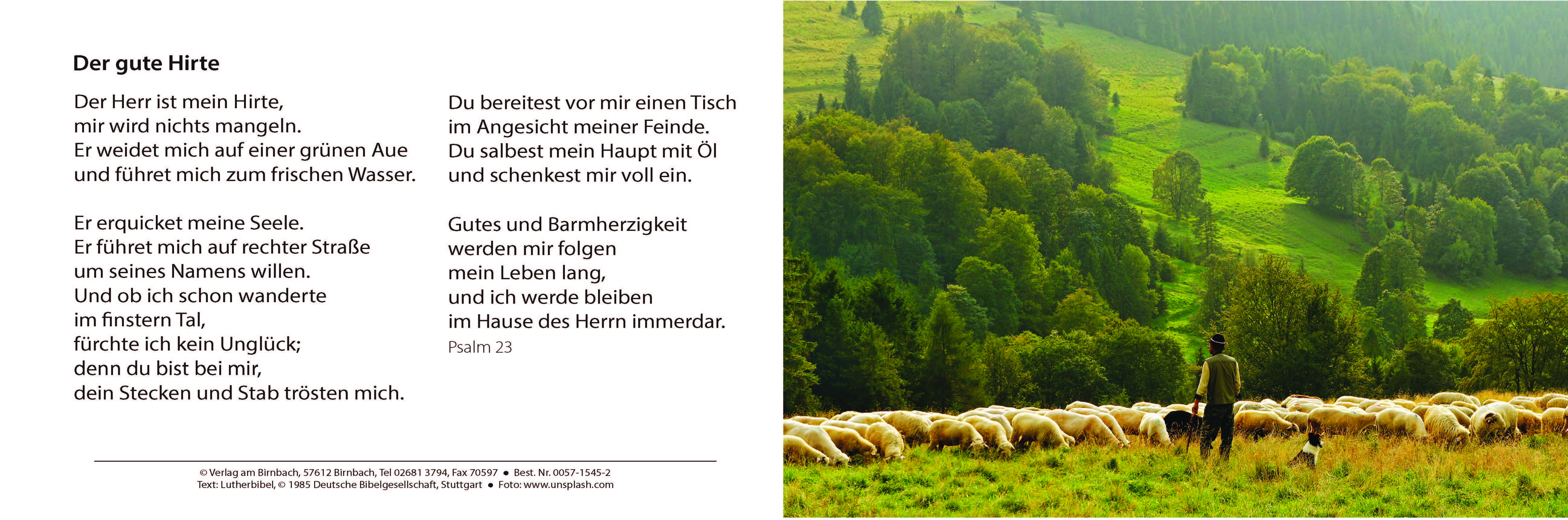 Bibelspruchkarte Psalm 23 neues Motiv