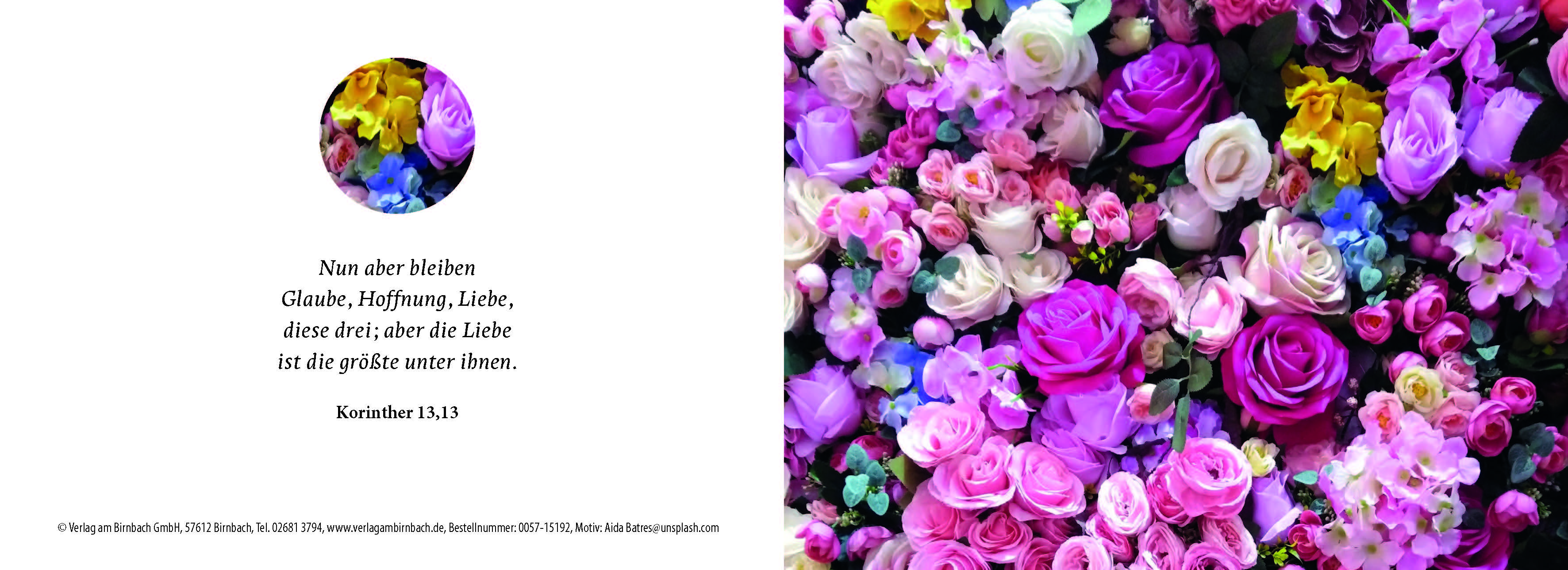 Birnbachkarte - Blumen Liebe