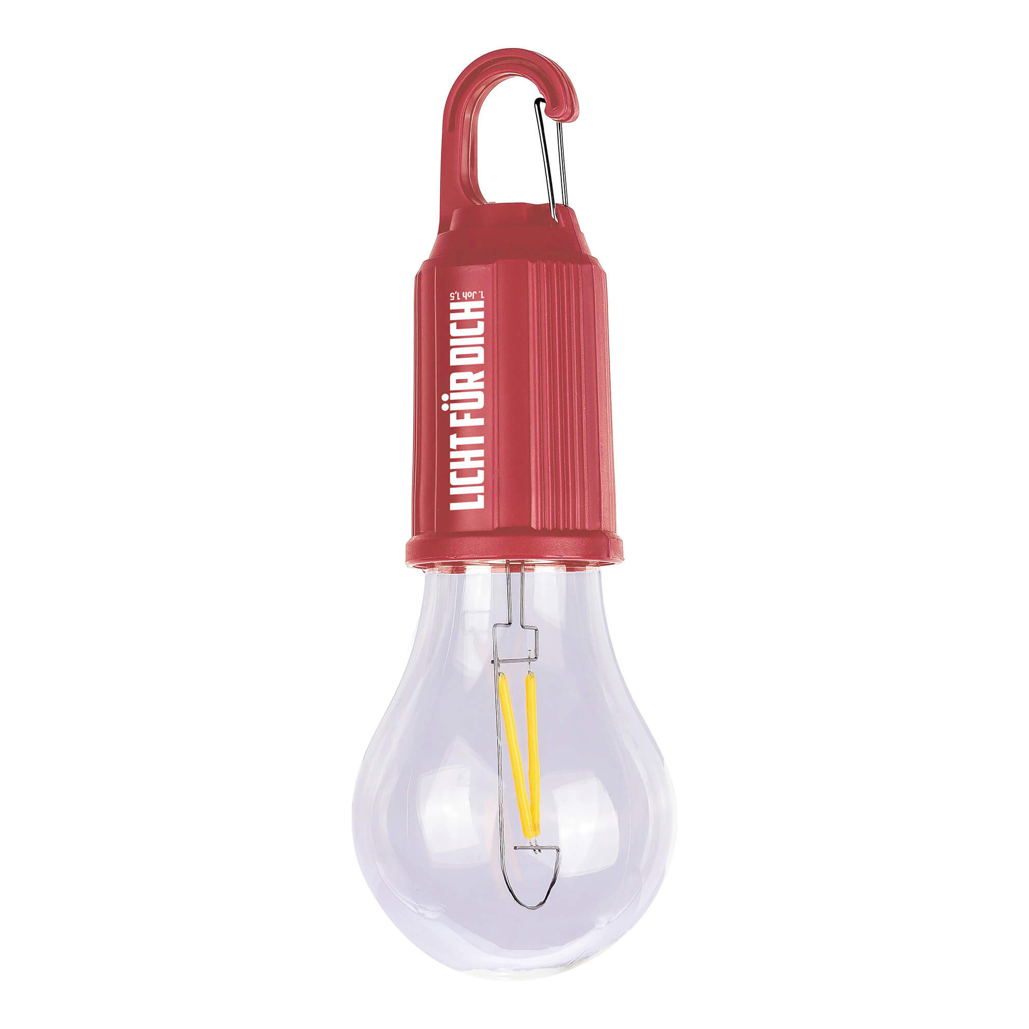 LED Glühbirne mit Karabiner - rot