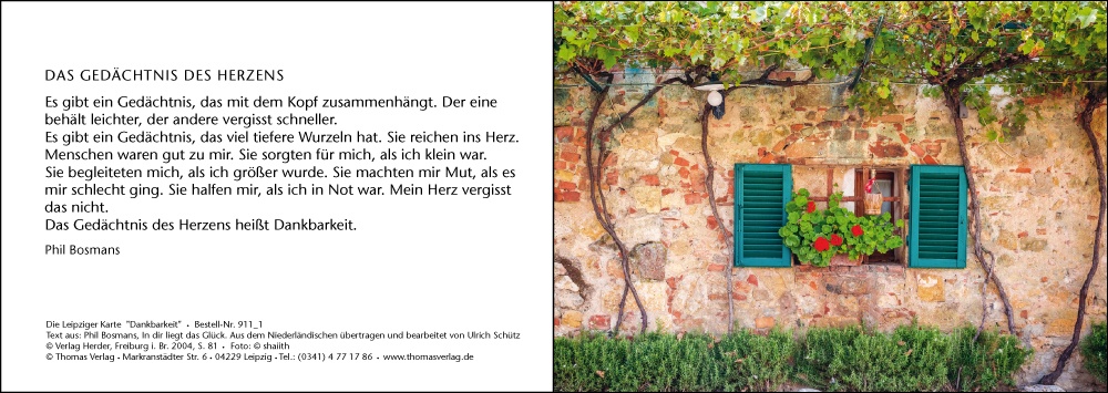 Leipziger Karte: Dankbarkeit