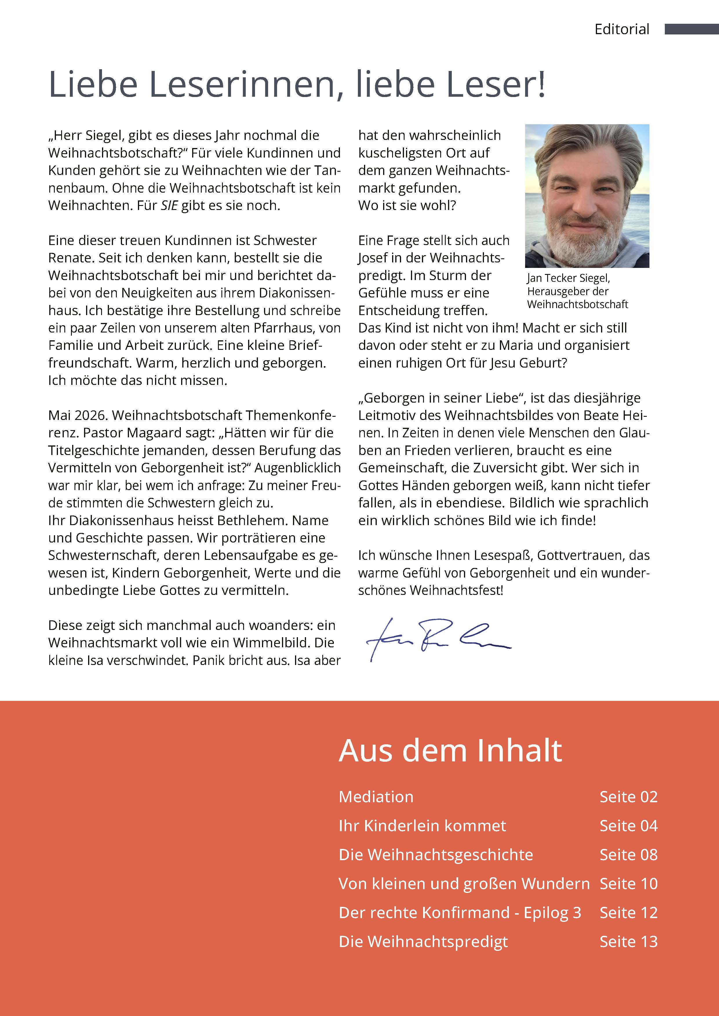 Weihnachtsbotschaft 2026