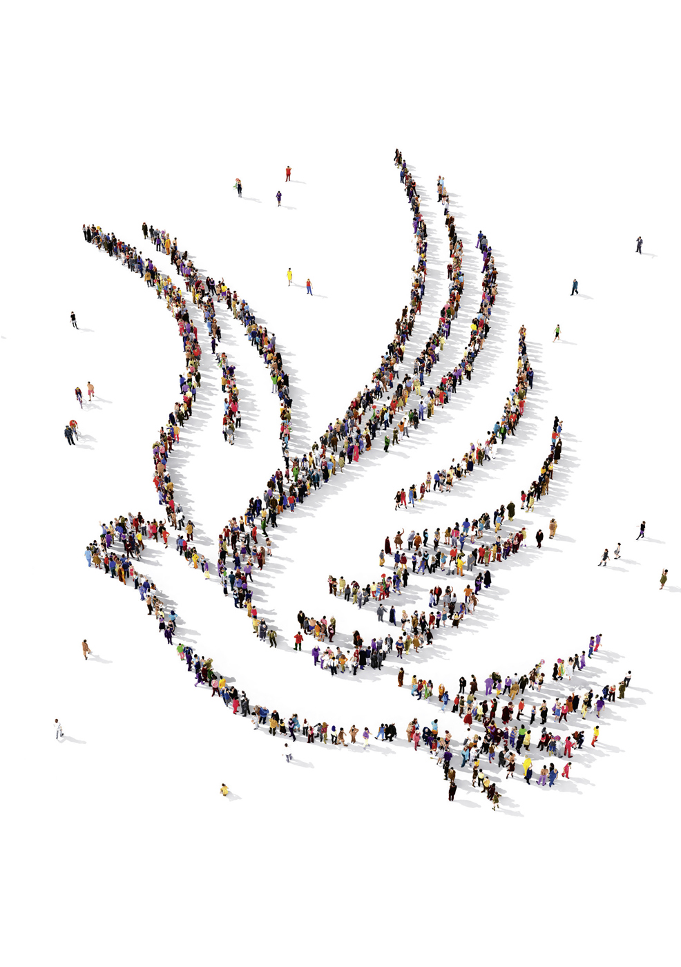 PC-Faltschein Menschen-Taube