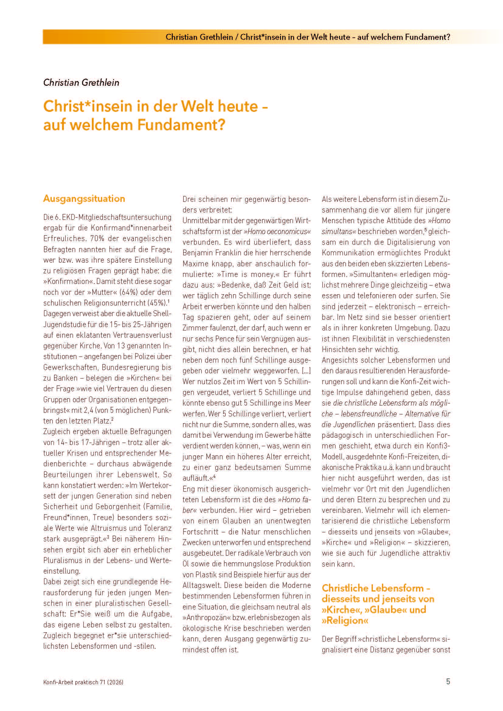 KU Praxis 71 - Worauf stehst du?