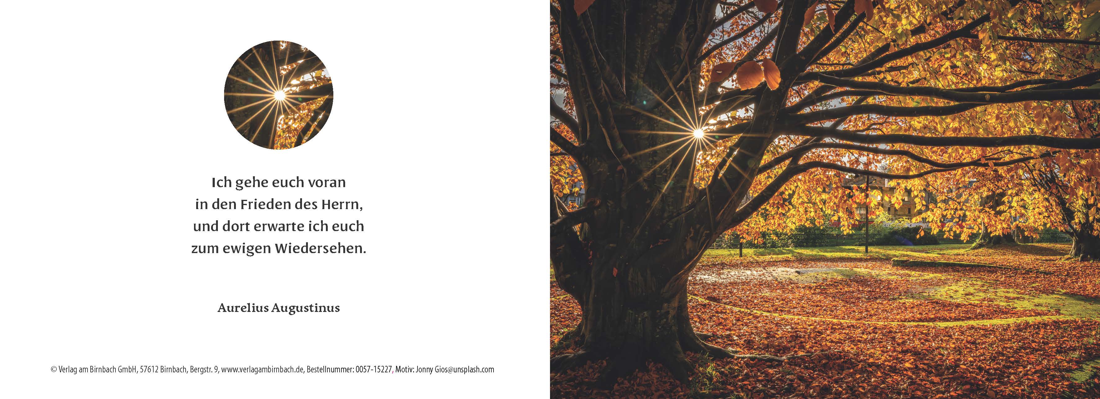 Ewigkeitskarte - Herbstbaum mit individuellem Eindruck