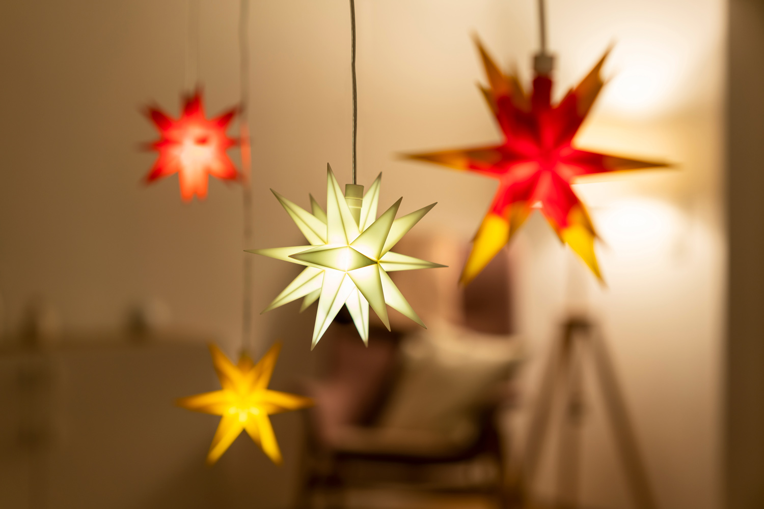 Leuchtstern LED - gelb 12 cm