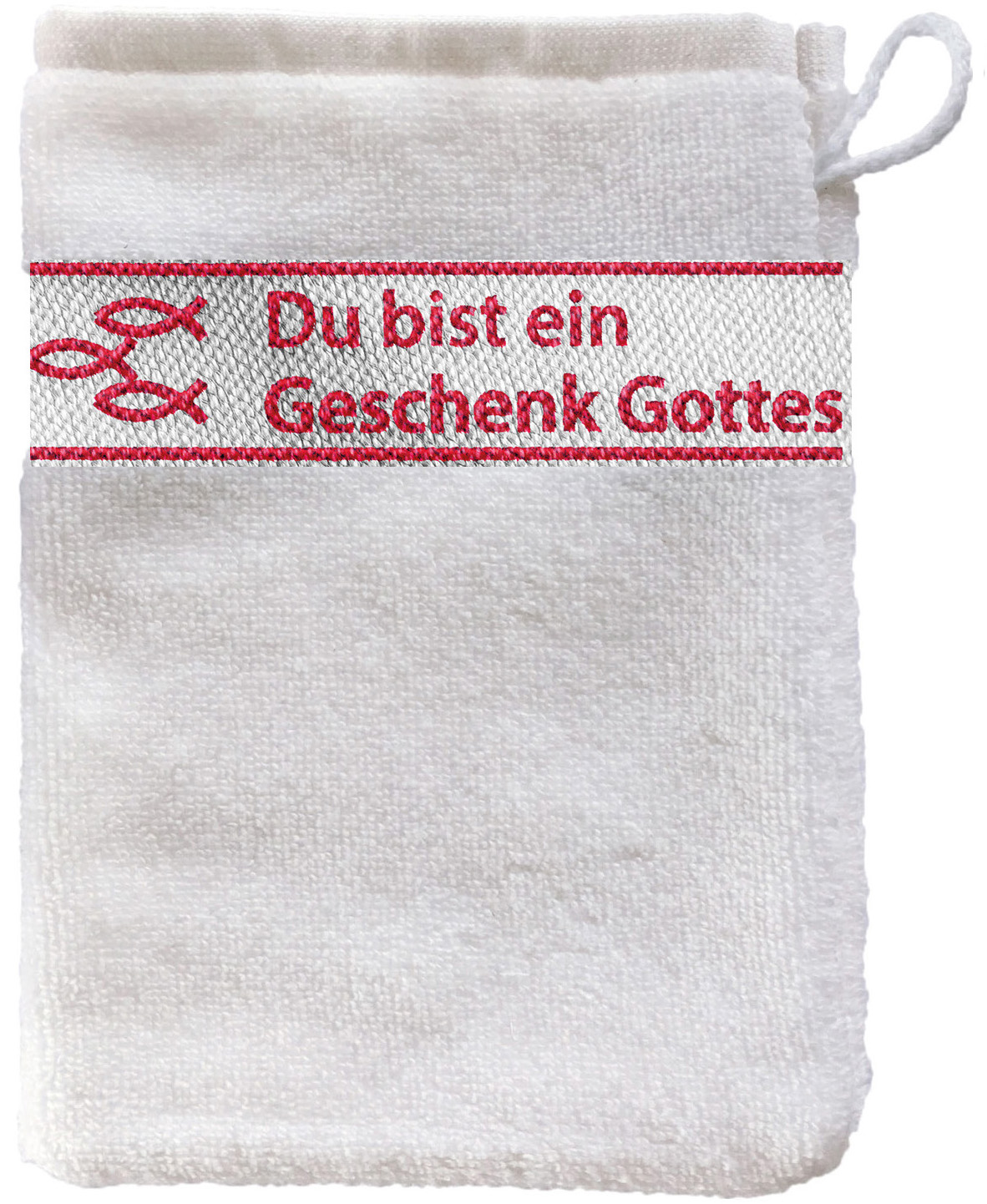 Waschhandschuh - Du bist ein Geschenk... rot