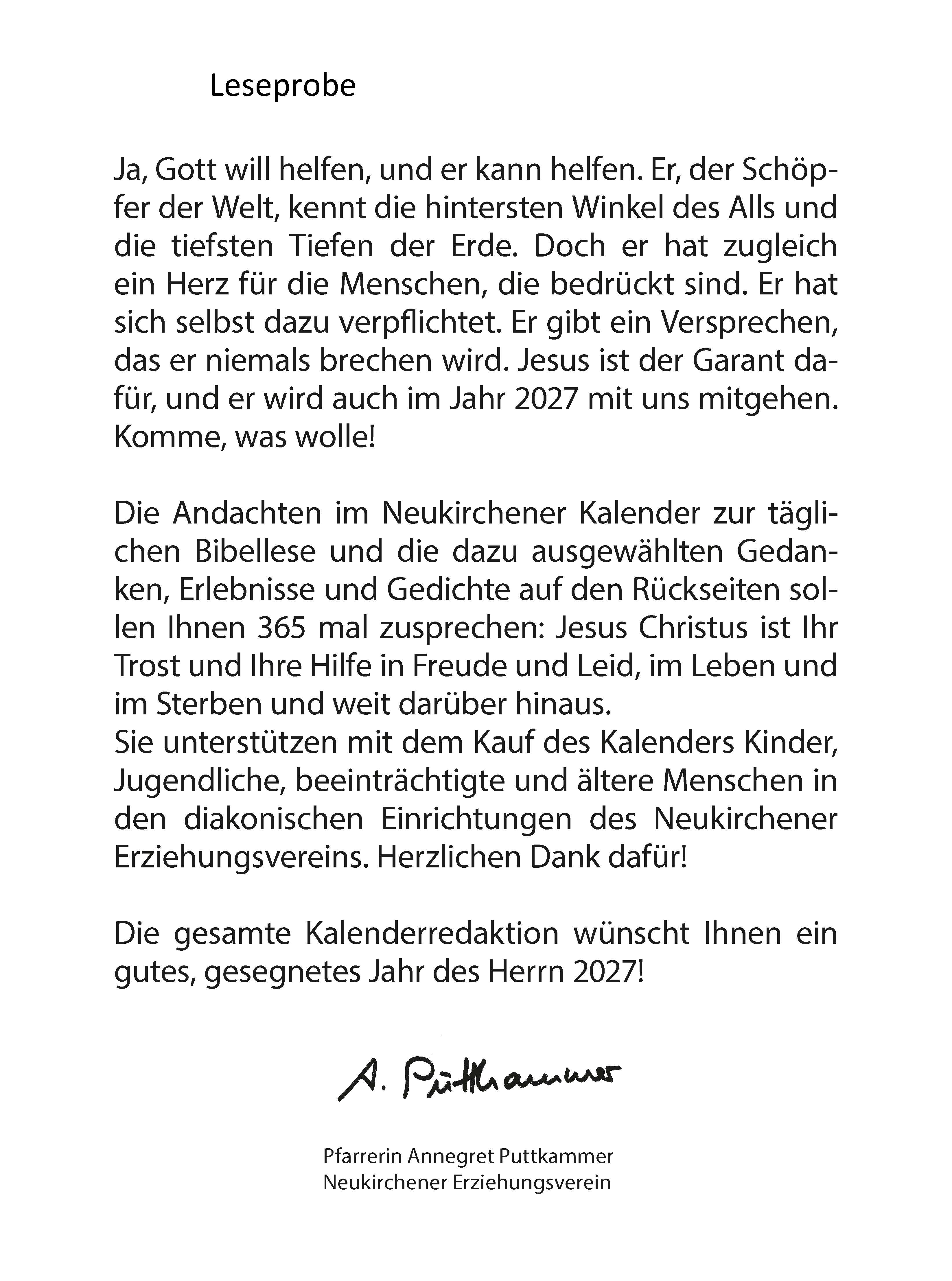 Neukirchener Abreißkalender 2027