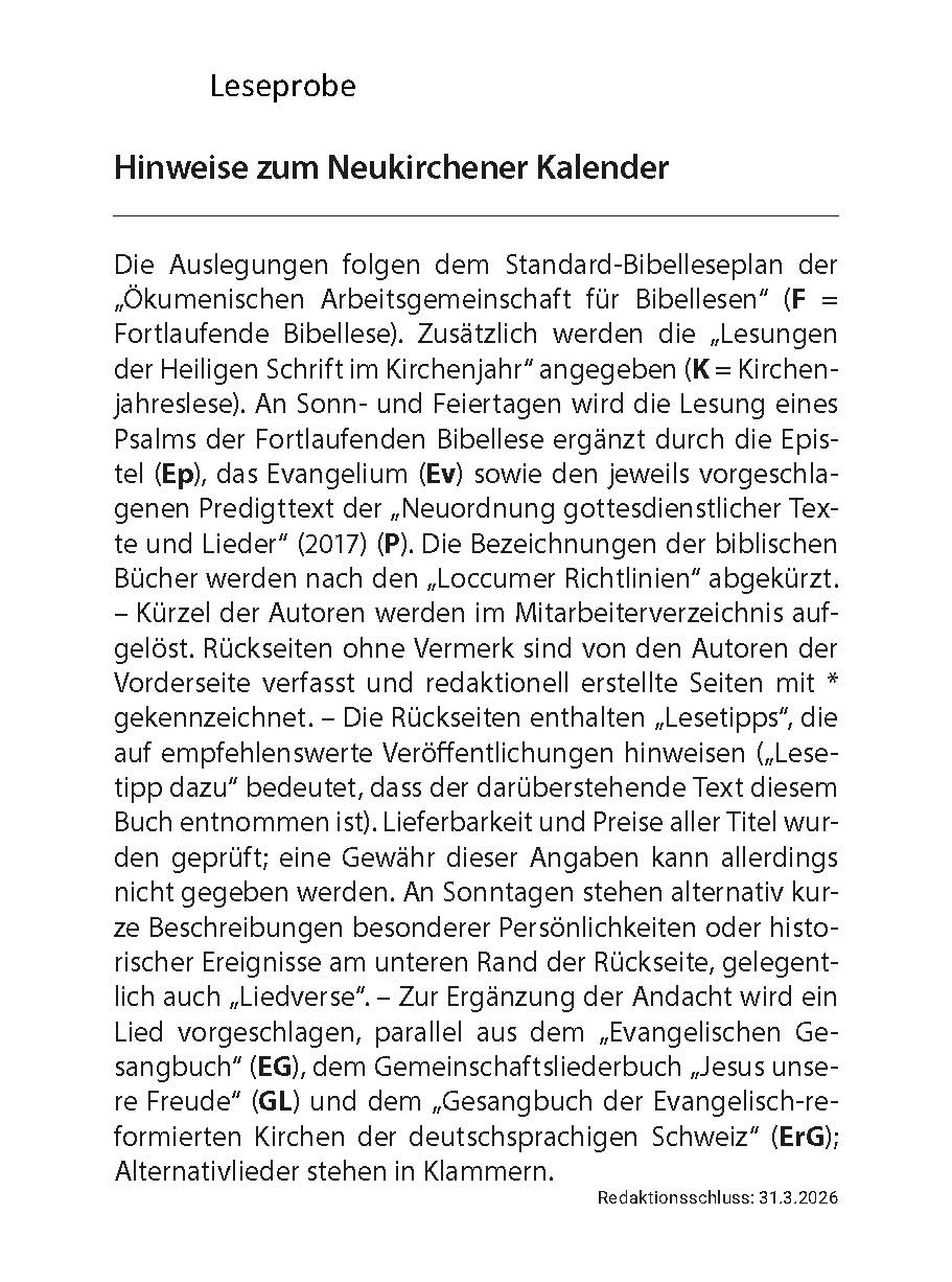 Neukirchener Abreißkalender 2027