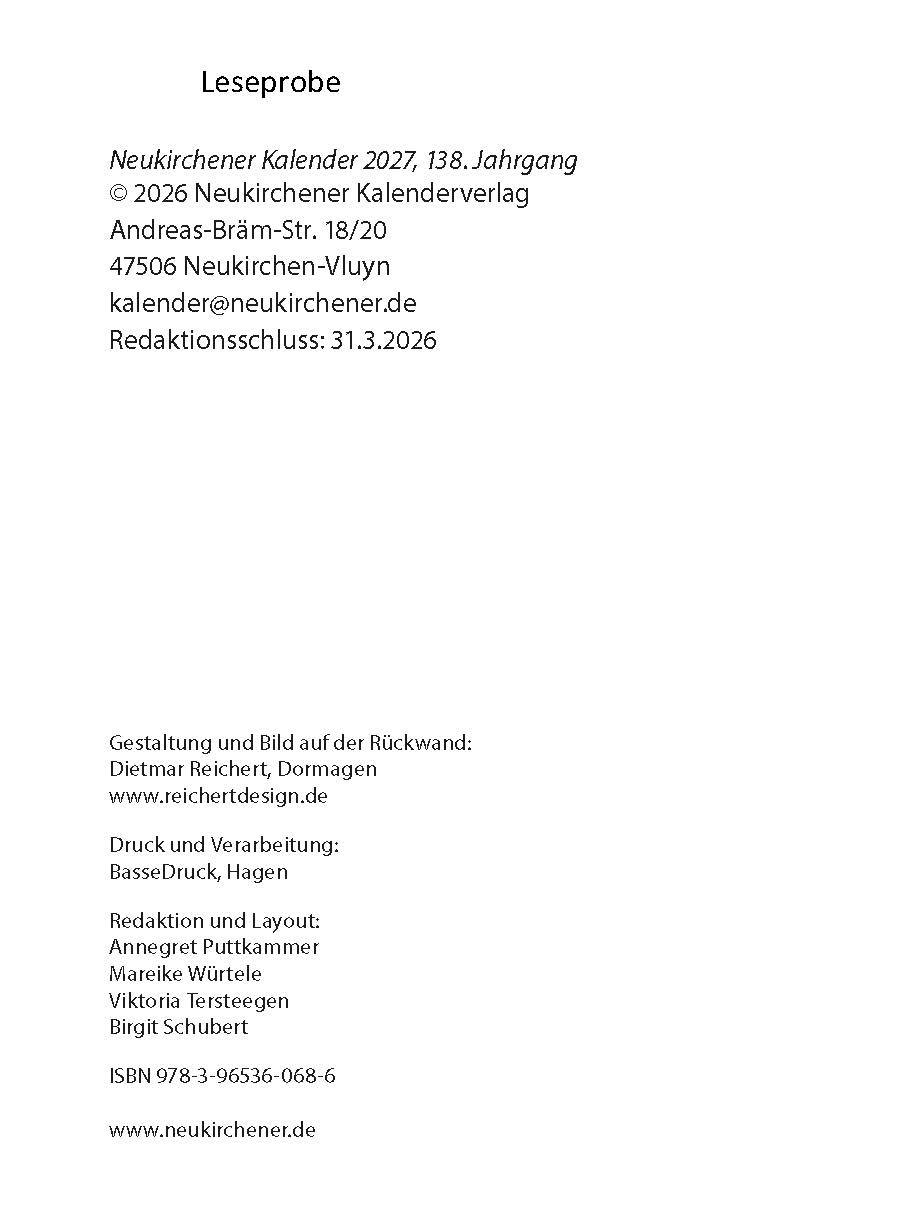 Neukirchener Abreißkalender 2027