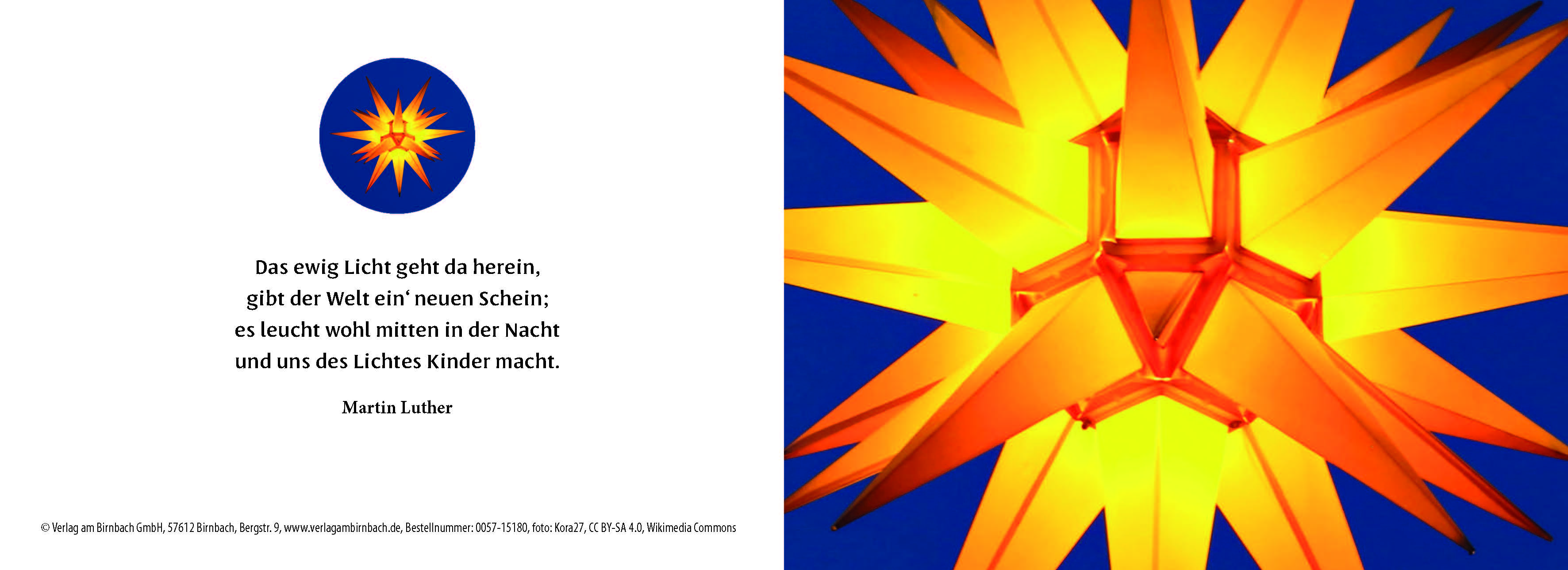 Birnbacher Falt-Grußkarte: Weihnachtsstern