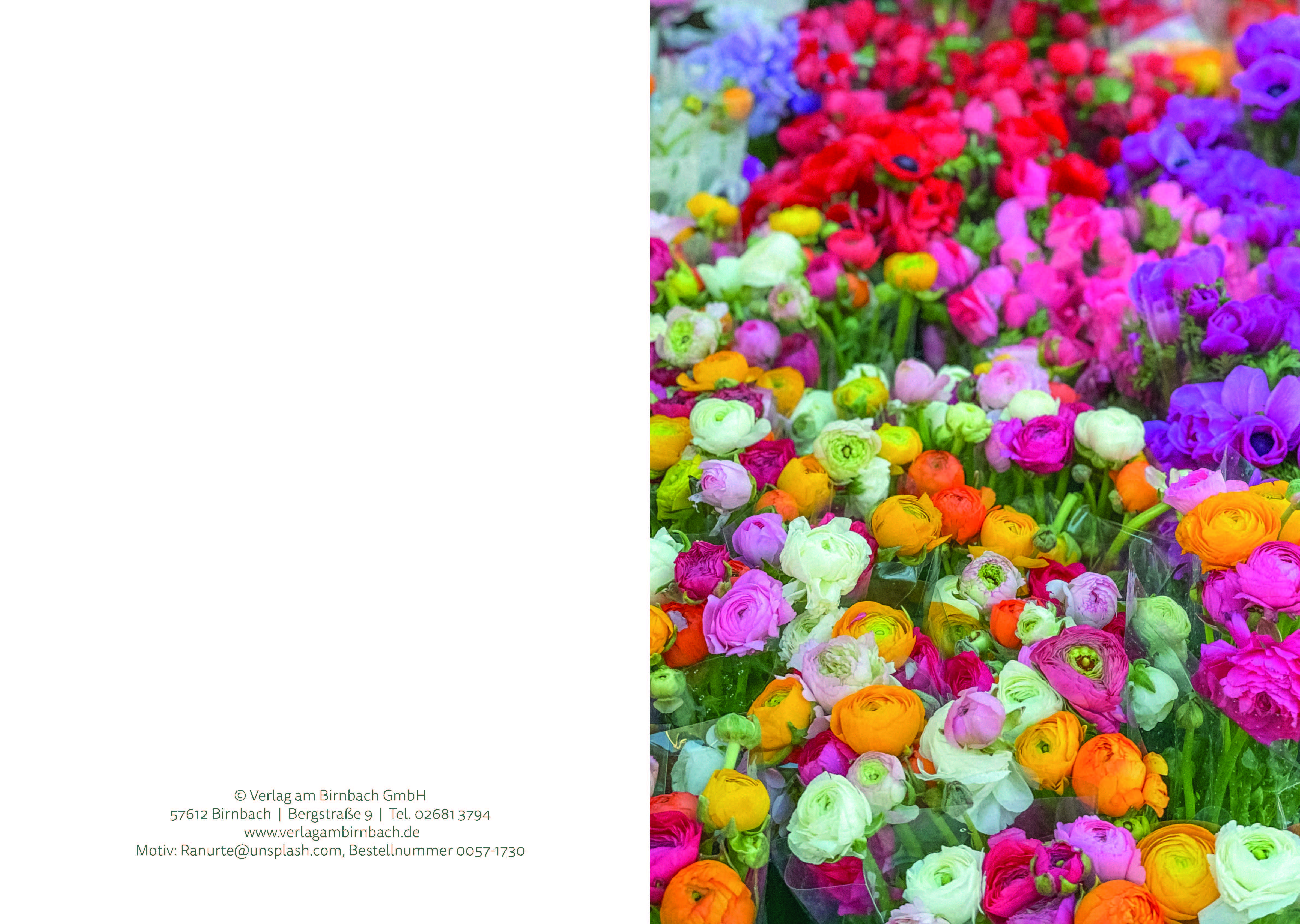 Urkunde A5 - Geburtstag Blumen blanko