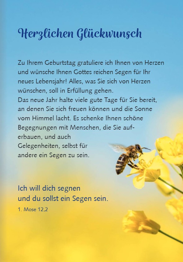 Segenswünsche zum Geburtstag