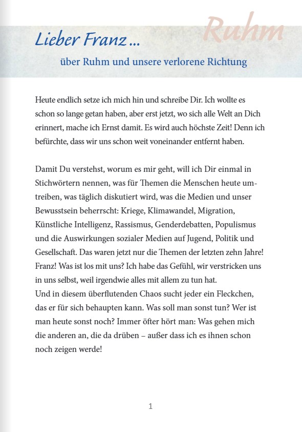 Lieber Franz ...