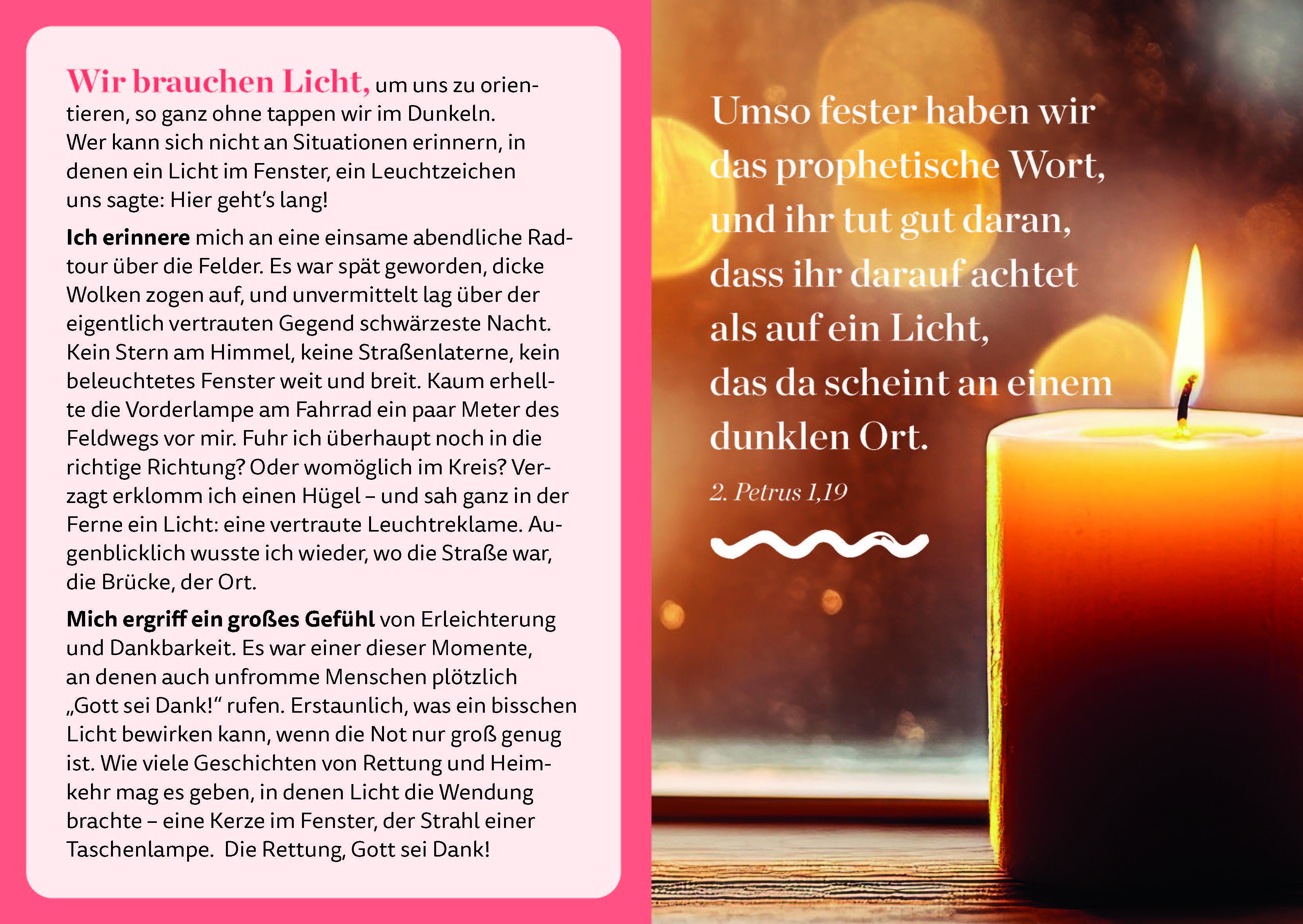 Licht aus sonnenhellen Tagen