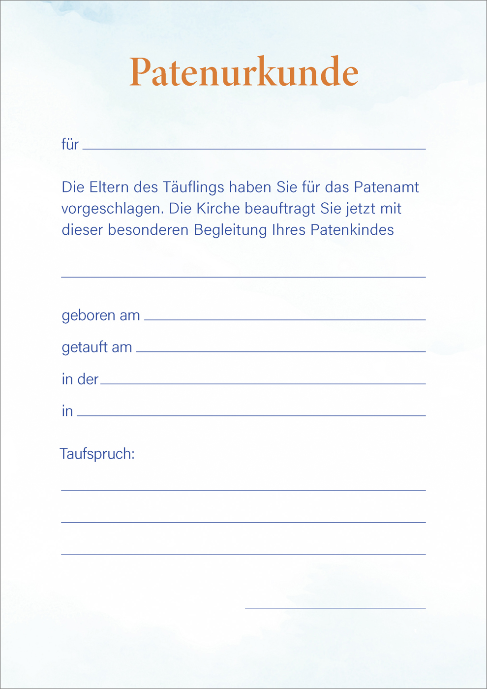 Patenbüchlein - Regenbogen 10er VE