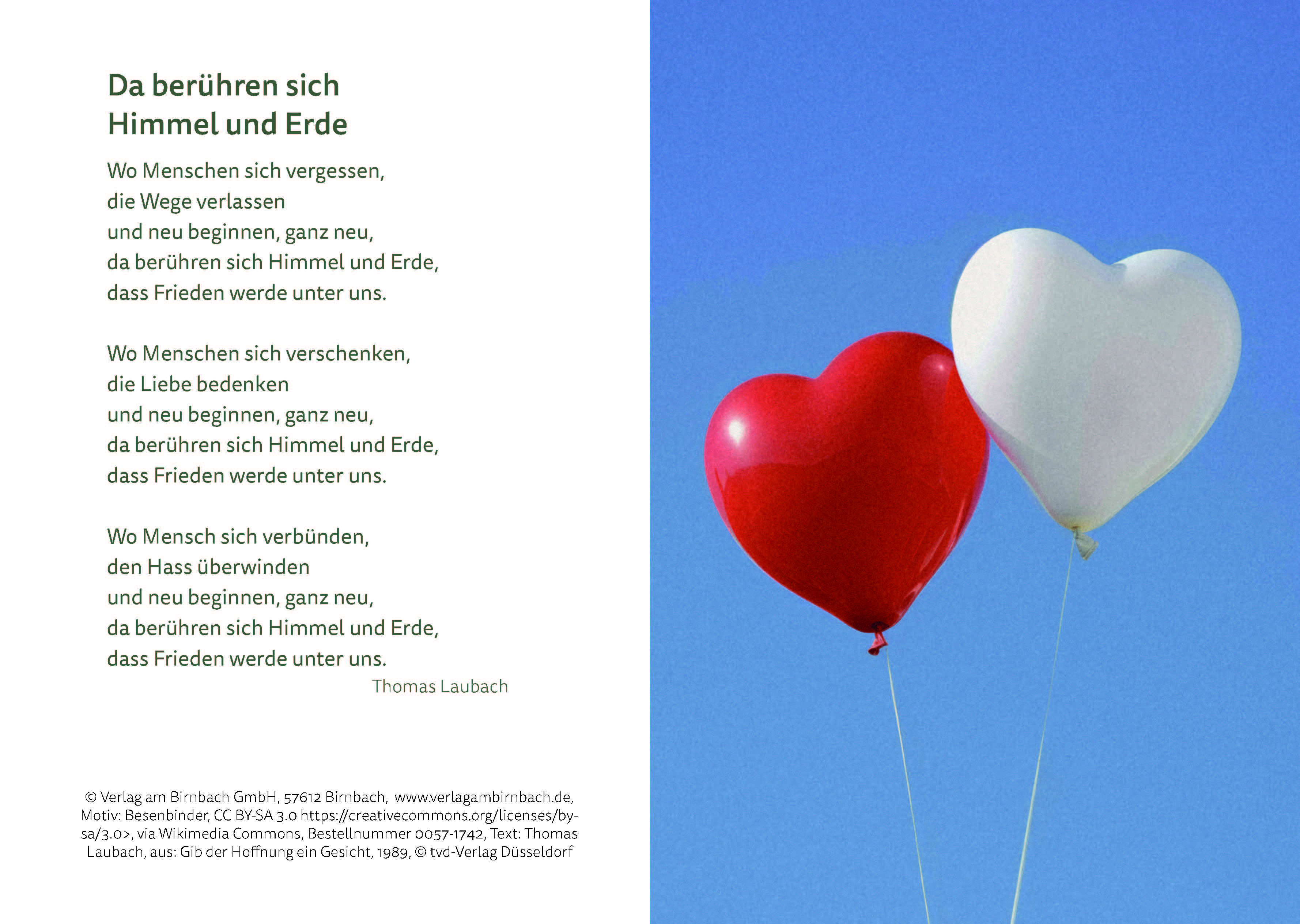 Urkunde A5 - Luftballonherzen blanko mit individuellem Eindruck