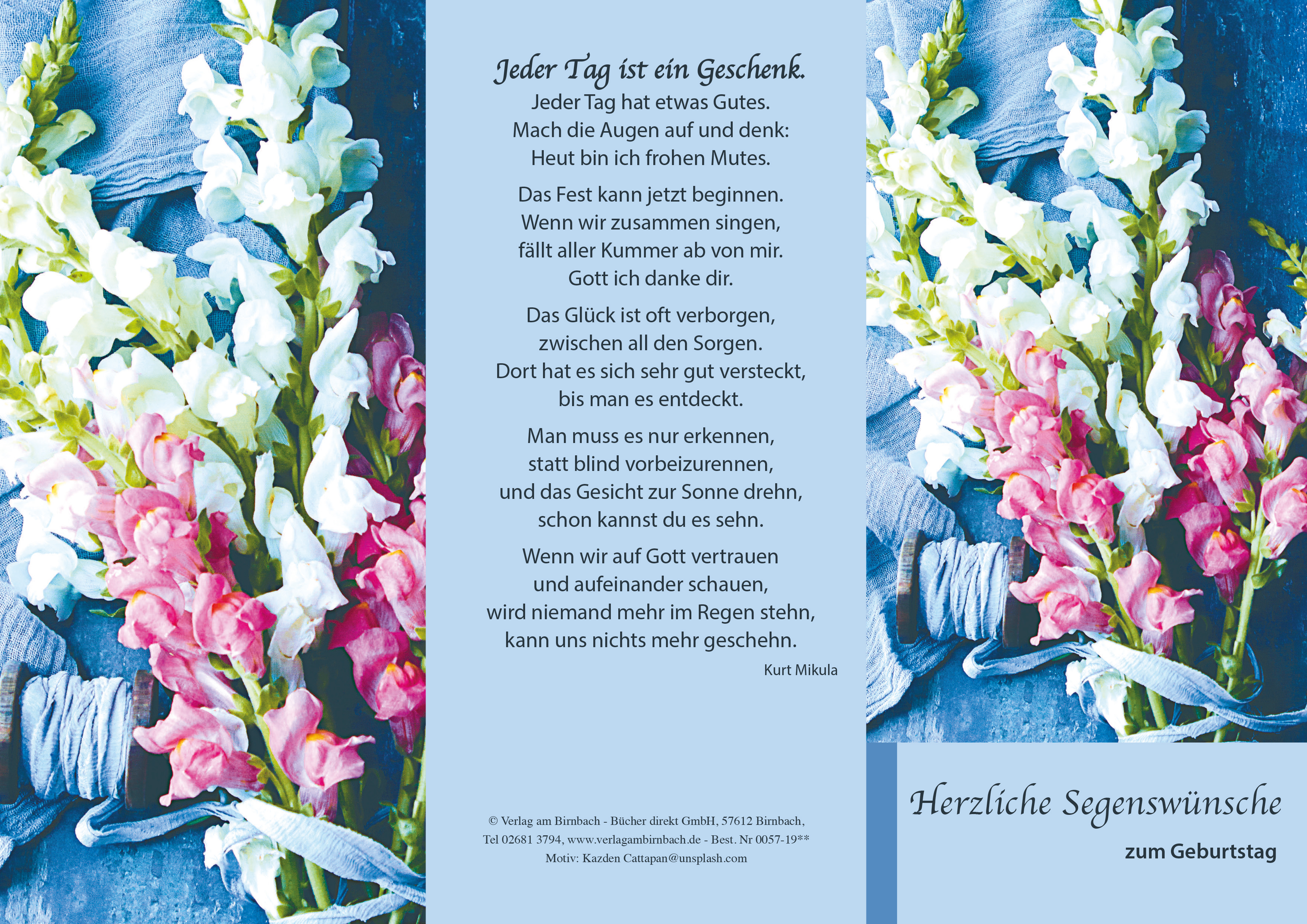 PC Faltschein - Herzl. Segenswünsche