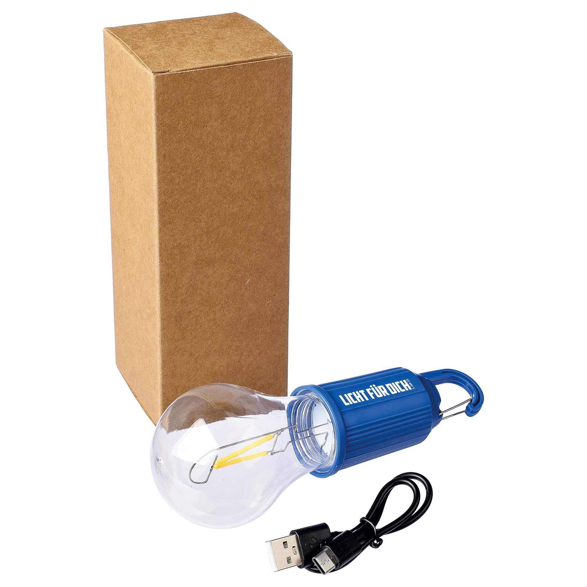 LED Glühbirne mit Karabiner - schwarz