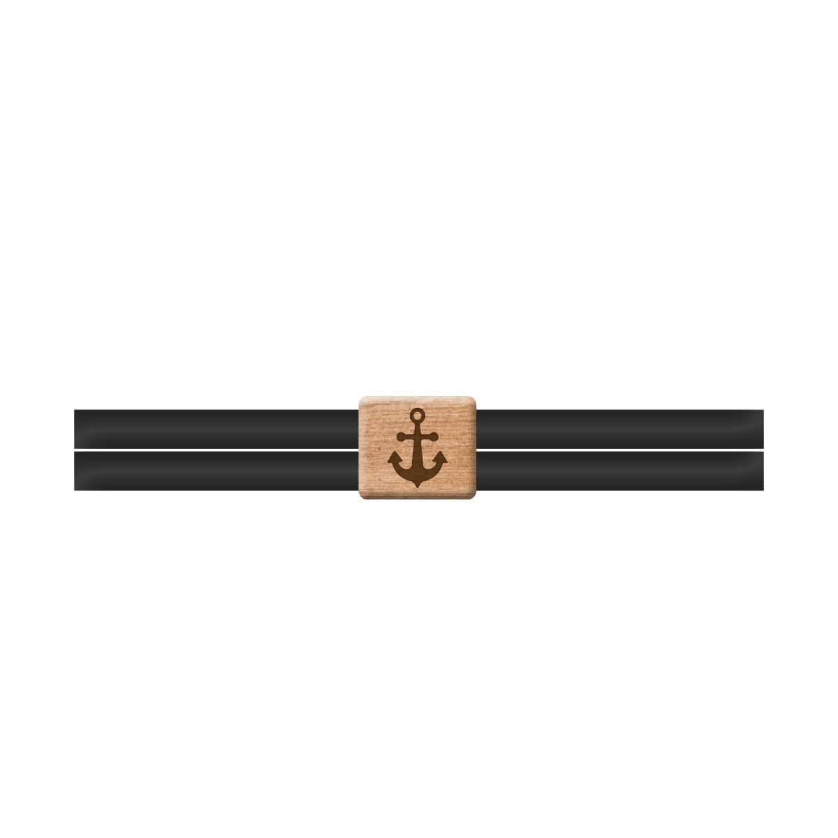 Textilarmband mit Holz - Anker