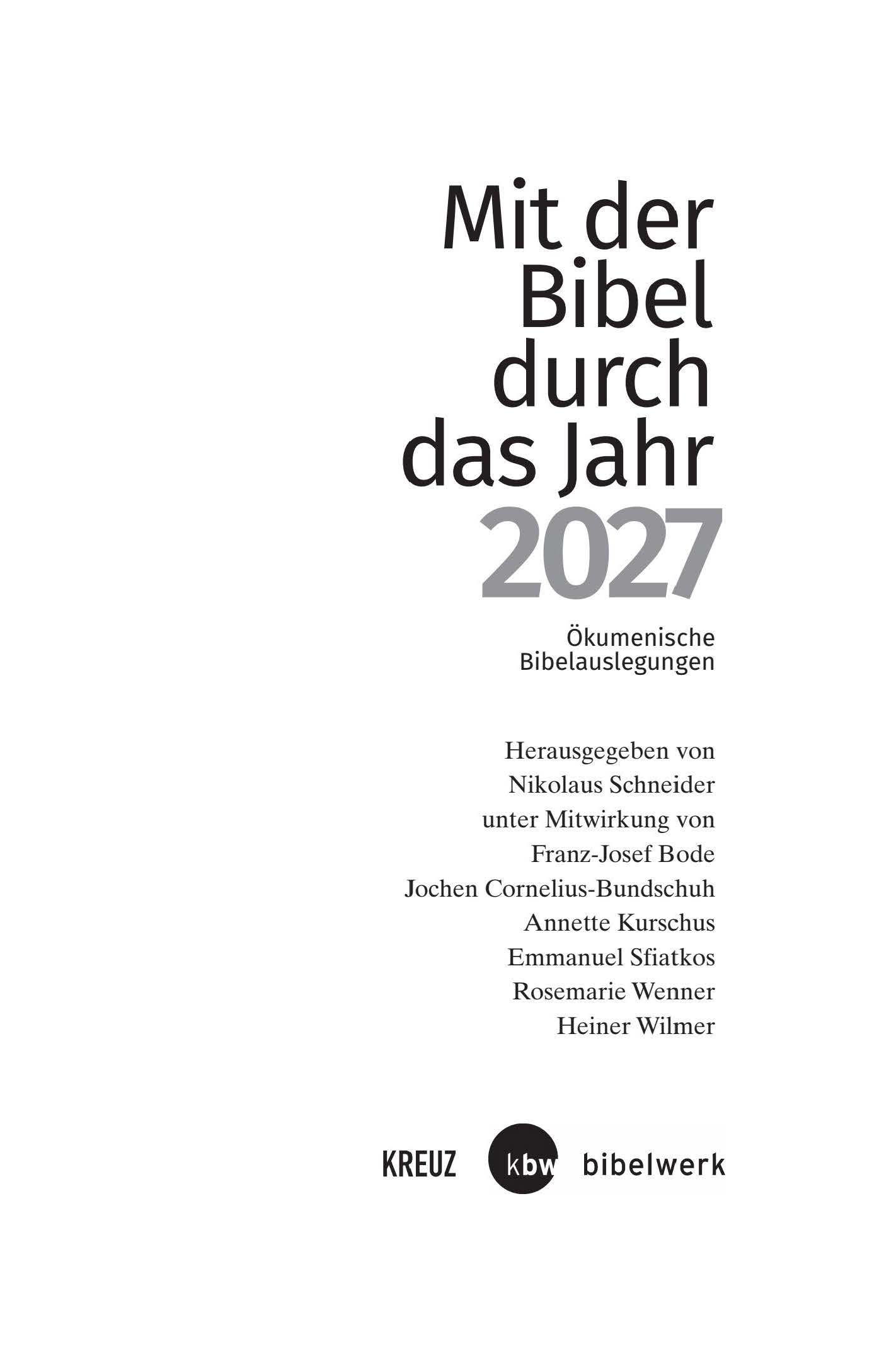 Mit der Bibel durch das Jahr 2027
