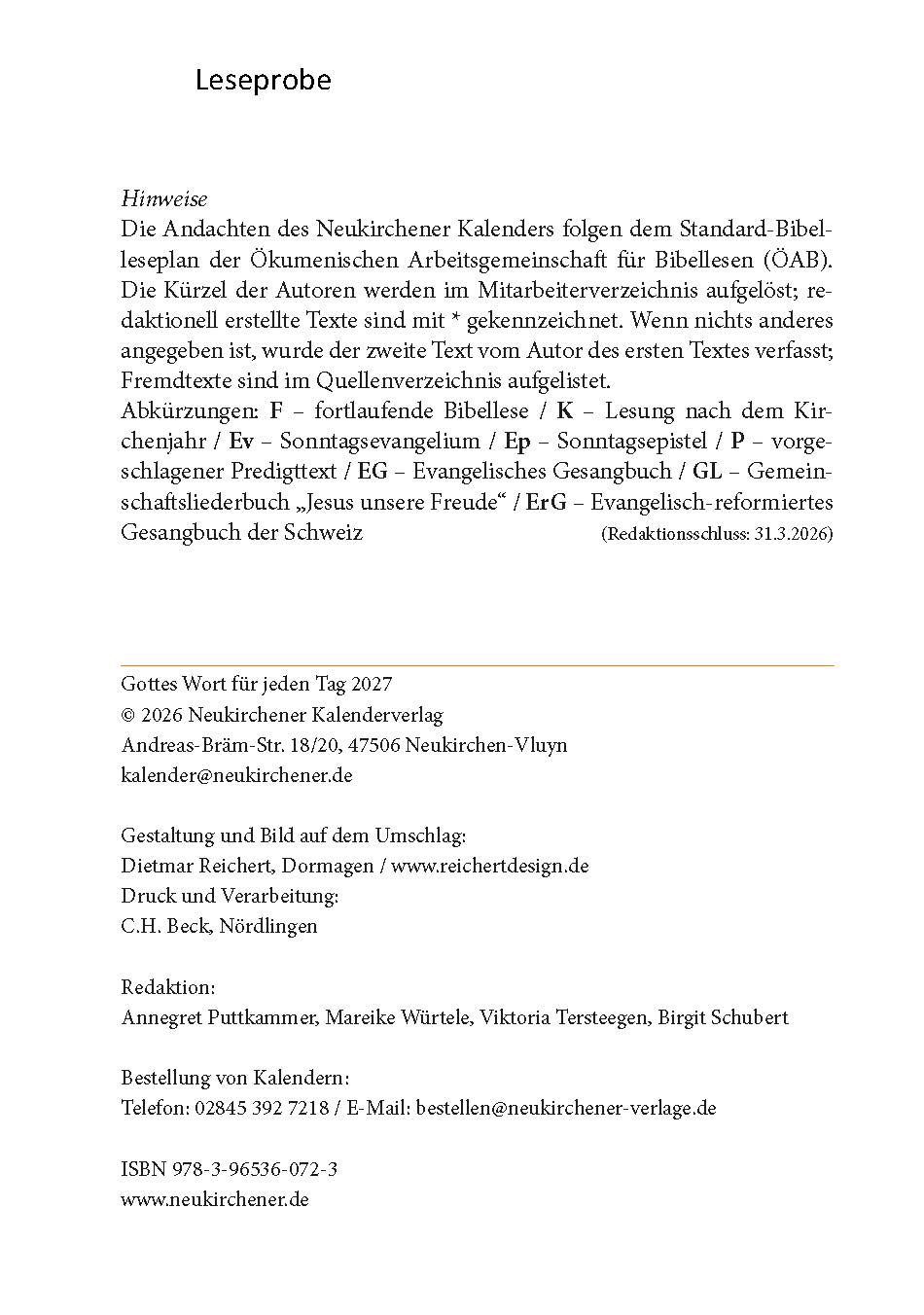 Gottes Wort für jeden Tag 2027